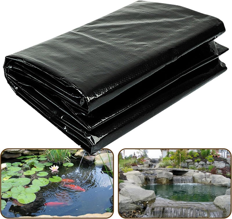 yeezo 10X10FT Reinforced PE Pond Liner, KOI Pond Liners for Outdoor Ponds, Enhanced 5-Layer Structure Pond Liner for Fish, Duck, Garden Raised Bed and Waterscape Pond(0.63oz/sq ft Thickness) - Image 1